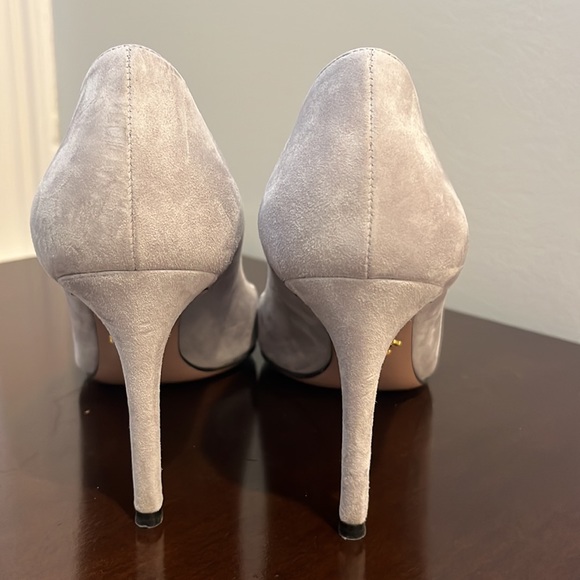 Light Gray Suade Prada Pumps - Picture 11 of 15